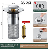 Long Pop-Up Sink Drains Filter Bathroom Press Bounce Basin Plug Stopper Wash Basin Hair Catcher Sink Strainer Kitchen Supplies